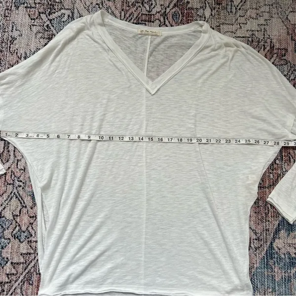 Free People We The Free On My Mind V Neck Dolman Sleeve Relaxed Shirt White Sm - Image 9