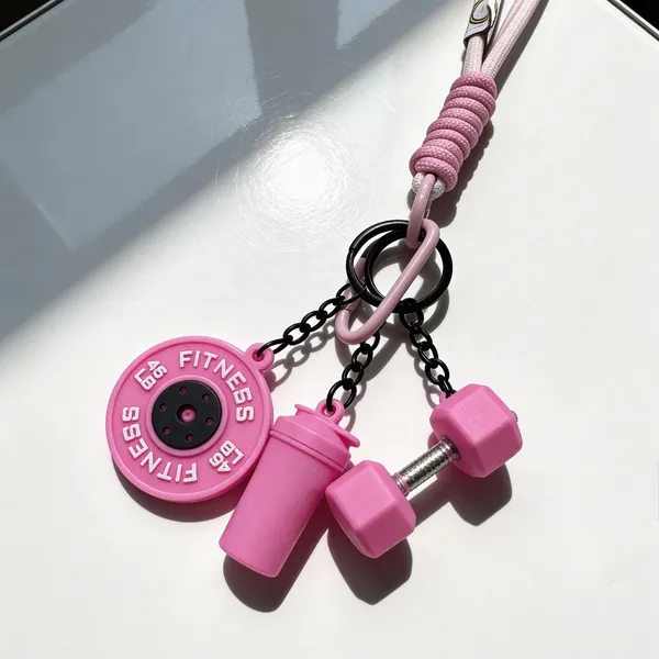 Pinkness Fitness Keychain Set w/ Wristlet bracelet - Image 2