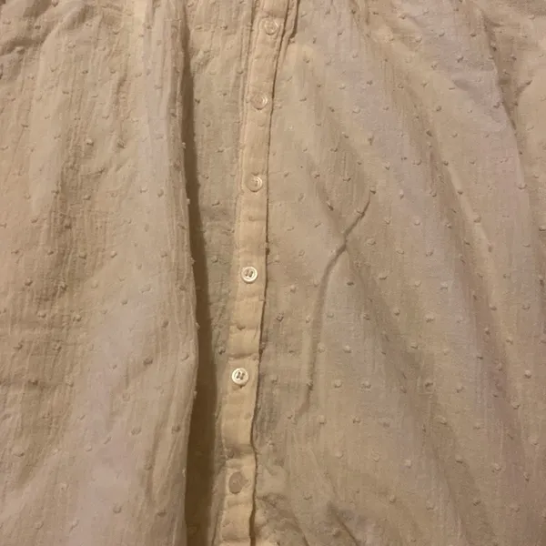 Madewell cream textured‎ button down blouse M - Image 4