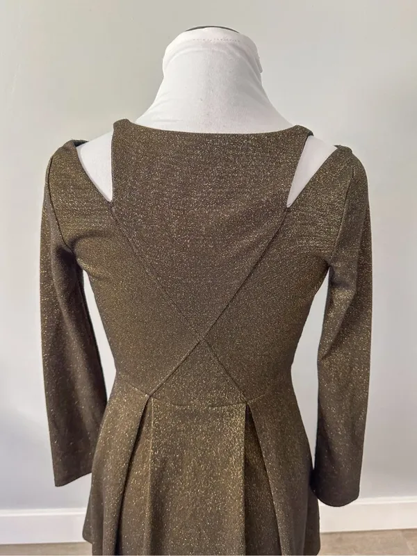 Urban Outfitters Cooperative Gold Shimmer Mini Dress - Image 7