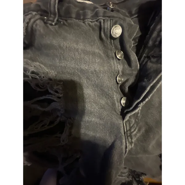 Free People We The Free Black Distressed Denim Shorts High‎ Rise Raw Hem Size 27 - Image 10