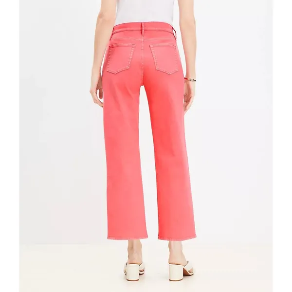 NWT Womens Size 6 6x27 1/2 Ann Taylor LOFT High Rise Wide Leg Crop Jeans NEW - Image 2