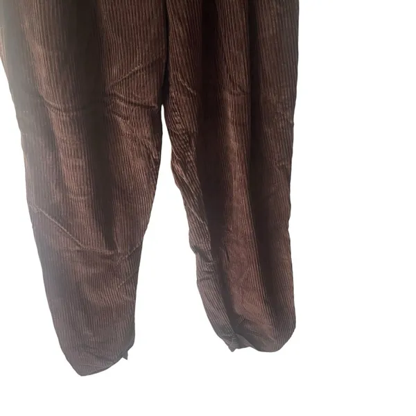 Eddie Bauer Vintage 90s Women's‎ Size 14 Tall Chocolate Brown Corduroy Pants - Image 3