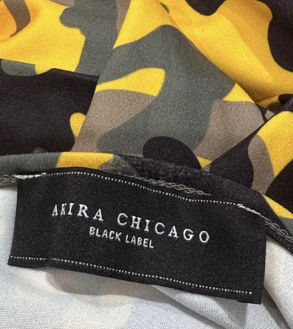 Akira Chicago Black Label Yellow Camo Bodycon Mini Dress - Image 9
