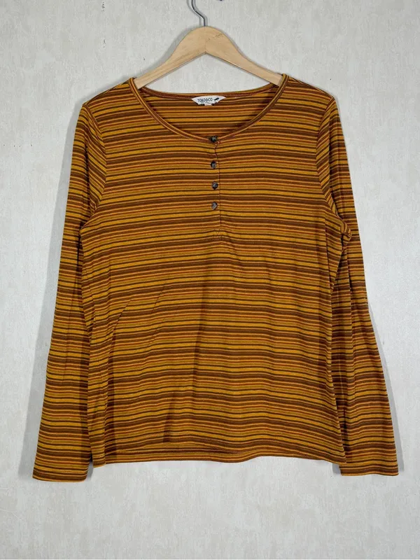 Toad&Co Women’s Piru Henley Longsleeve Shirt Lightweight Multicolor Stripe XL - Image 3