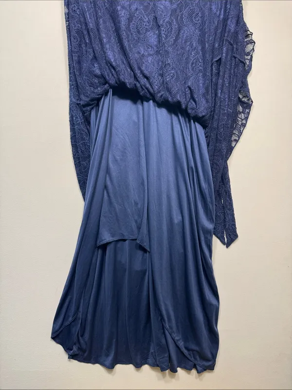 plus-size navy blue floral lace cocktail dress - Image 11