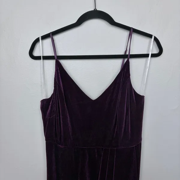 Lulus‎ Velvet Tulip Hem Maxi Dress Purple Romantic Evening Cocktail Size Large - Image 3