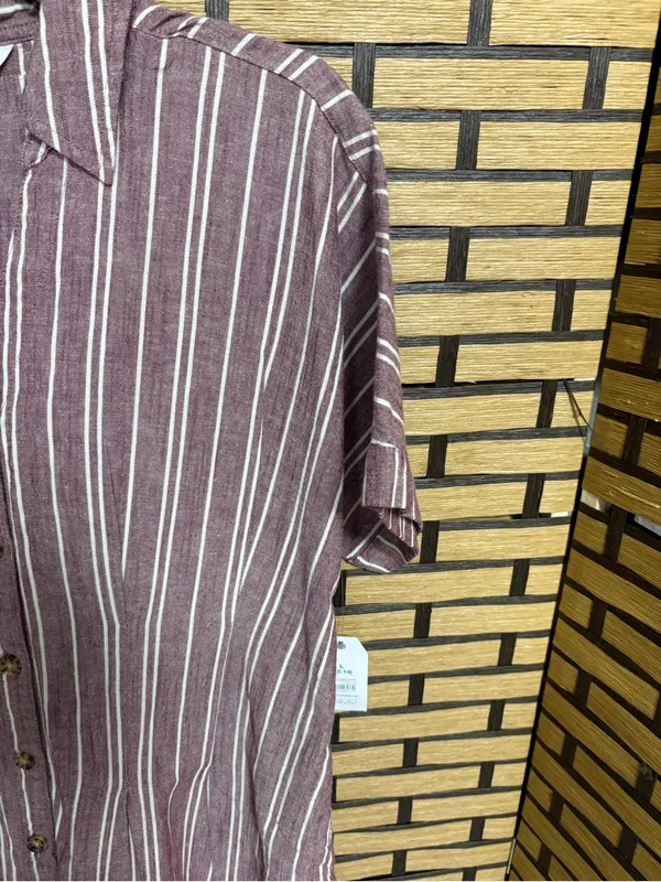 Time and tru burgundy stripe fit and flare dress size large - Image 4