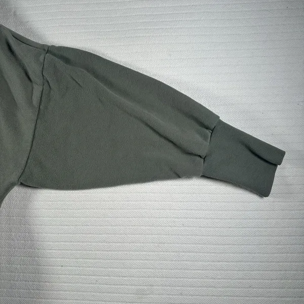 Old Navy Women’s XL Olive Green Just Vibing Graphic Cropped Sweatshirt - Image 3