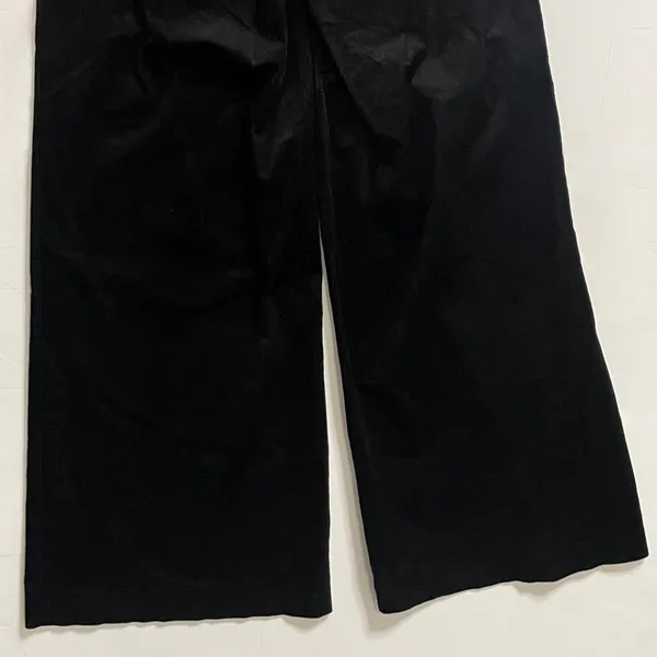 PAIGE Tinesha Corduroy Wide Leg High Rise Pants Solid Black Stretch Size 10 - Image 11