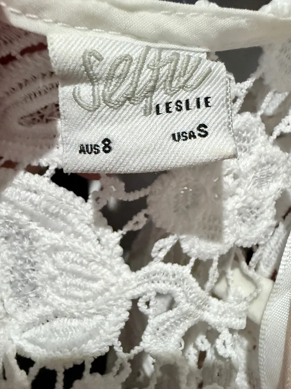 Selfie Leslie White Lace Dress Mini - Image 3