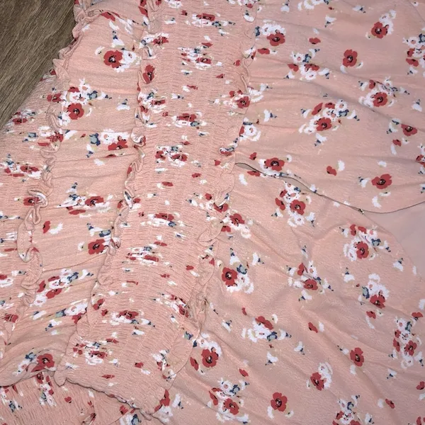 Karlie large peach floral smocked tiered dress - Image 11