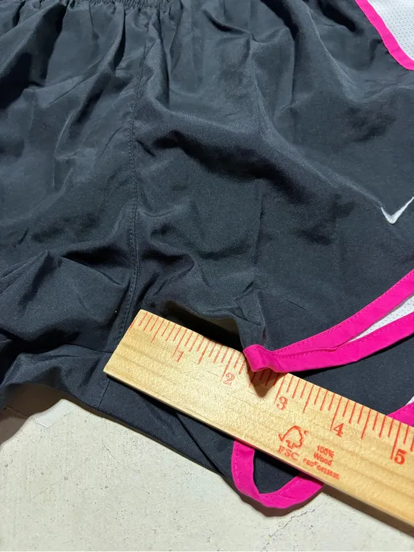 Nike Black Athletic Shorts with Pink Trim and White Panels XS - Image 6