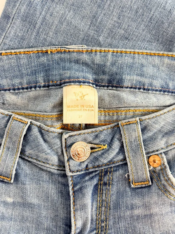 Vintage True Religion Low Rise Straight Leg Denim Jeans Womens Size 27 - Image 10