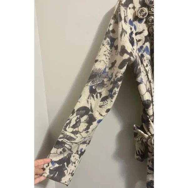 Anthropologie ‘Bud, Blossom and Blue Cardigan’ by Tabitha 100% Wool Women's sz M - Image 7