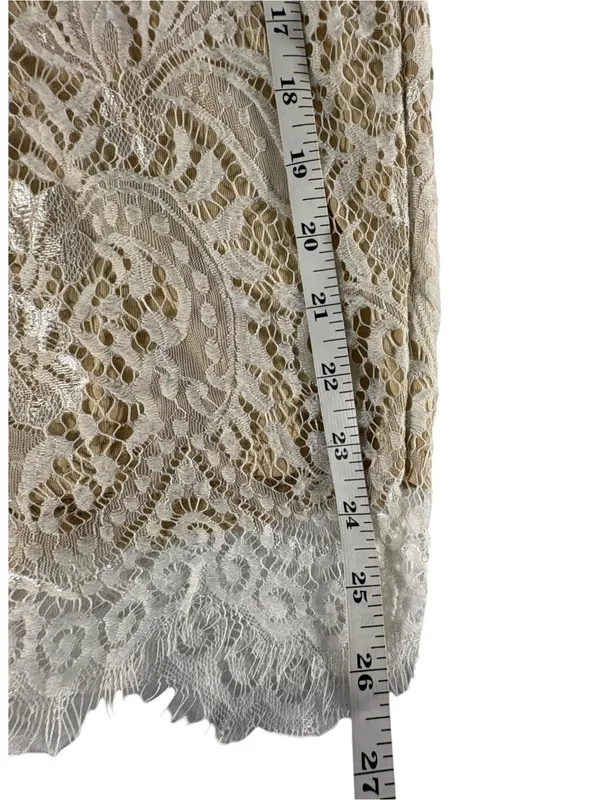 Superdown Kendall Lace Mini Dress L White Cream Strapless Eyelash Lace Bodycon - Image 13