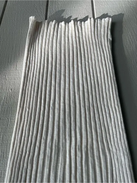 Free‎ People FP Beach Cotton Blend Ribbed Knit Veda Midi Skirt Ivory Size S - Image 8