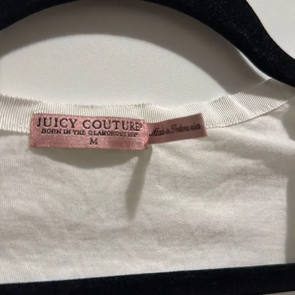 Juicy couture white ruffle top size medium Vintage! Has small pin hole‎ in the - Image 2