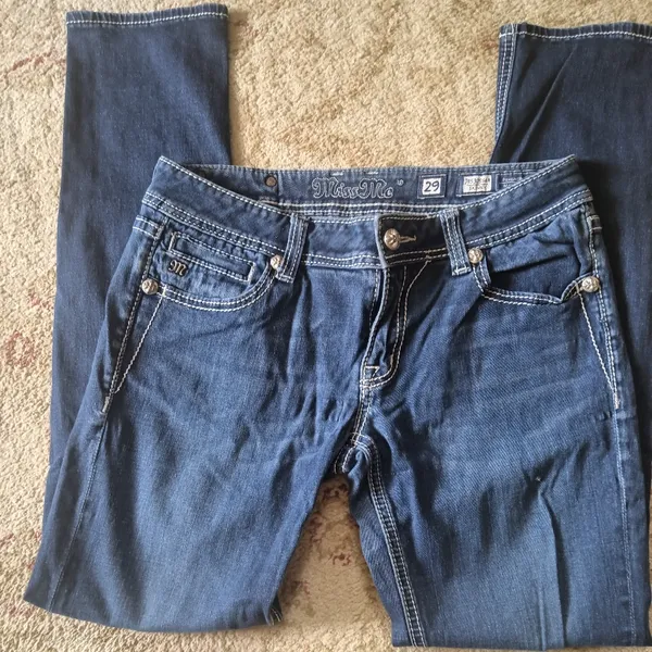 Miss Me Medium Wash Embellished Skinny Jeans sz 29 - Image 2