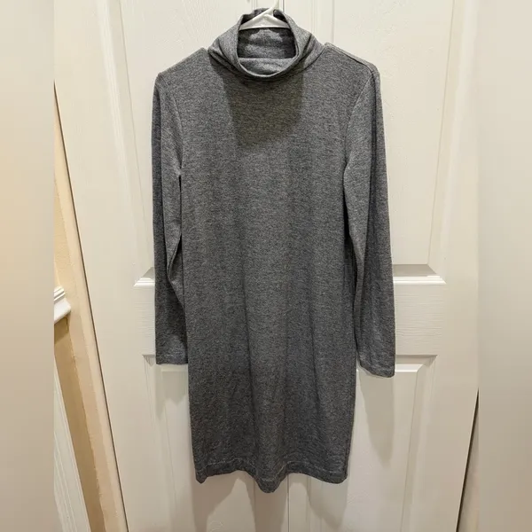 J Crew Gray Turtleneck Sweater Dress Small - Image 2