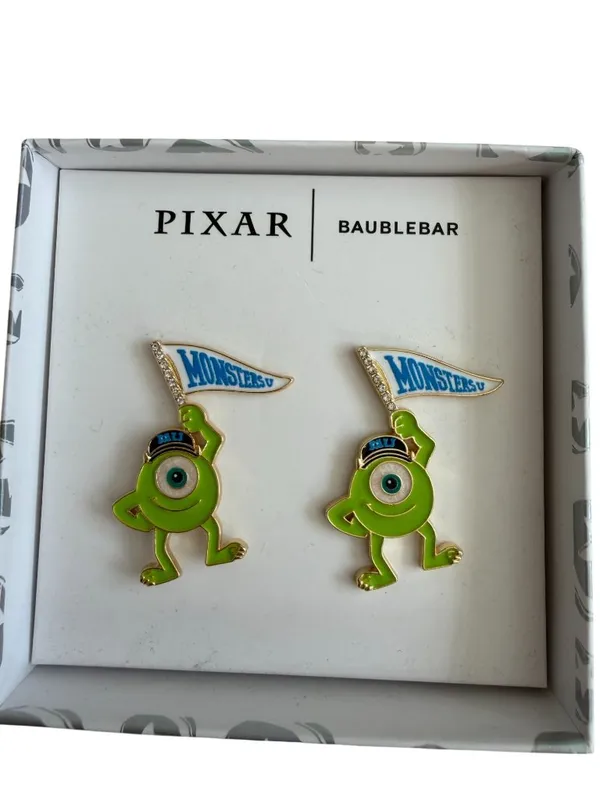 BAUBLEBAR Monsters Inc Mike Wazowski Pennant Earrings NEW NIB - Image 3