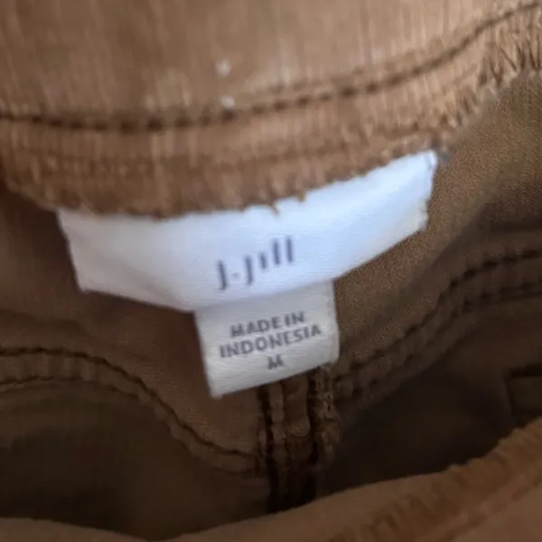 J. Jill Corduroy Pull On Ankle Stretch Pants Size Medium Camel Brown - Image 2