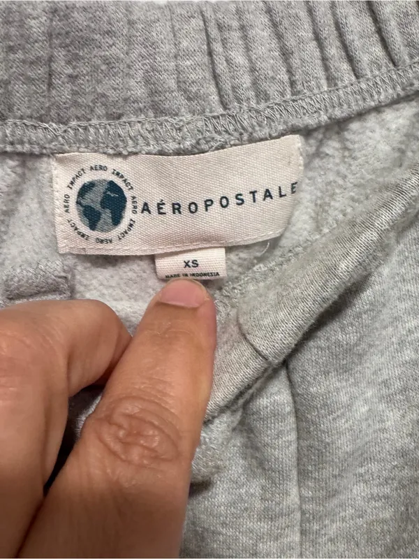 Aeropostale Gray Jogger Sweatpants Women’s XS Logo Fleece Lounge Pants - Image 4