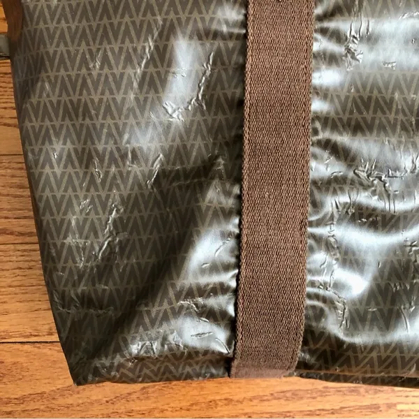Mario Valentino V Monogram Authentic Brown Coated Canvas Zip Tote Vintage travel bag - Image 8