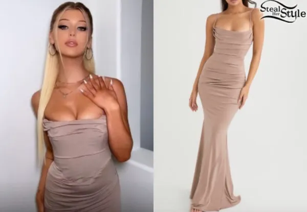 House Of CB Milena ALMOND JERSEY CORSET MAXI DRESS - Image 2