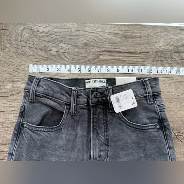 Free People We The Free Jeans Sz 25 Black‎ Faded Low Maintenance Mid Rise Crop Boot Cut Boho - Image 8