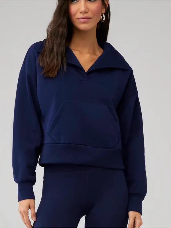 Beyond Yoga Street Smart Pullover After Dark Navy Sz XS - Image 2