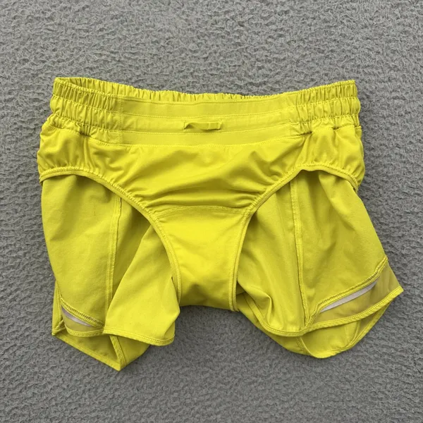 Lululemon Hotty Hot Shorts Low Rise 4" Sonic Yellow Athletic Athleisure Women 6 - Image 3
