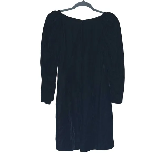 Vintage 90s Crushed Velvet Sweetheart Mini Dress Small Black Y2K Vamp Witchy - Image 3