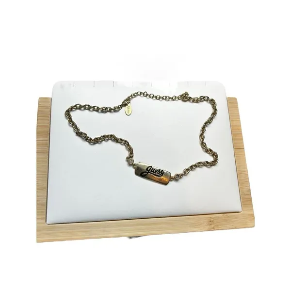 Guess gold toned chain necklace with “guess” plated name plate - Image 6