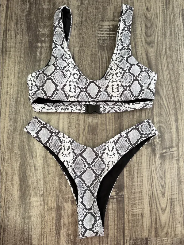 Zaful Snakeskin Bikini Set - Image 2