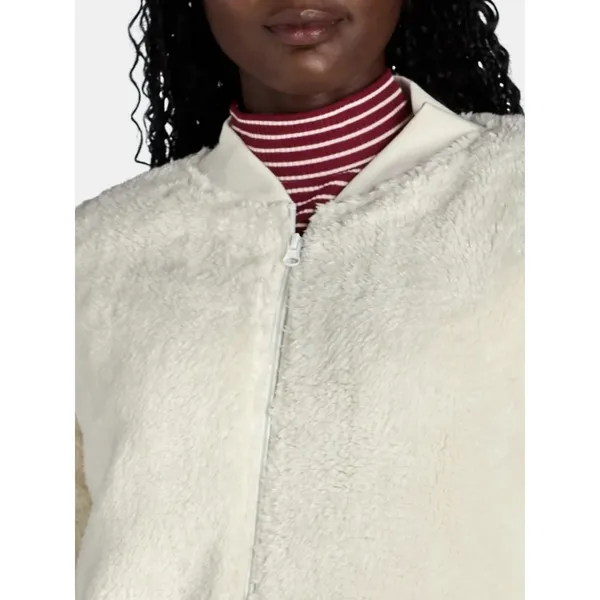 Time and Tru Womens Jacket Size S Winter White Fleece Bomber Midweight Zip Up - Image 7