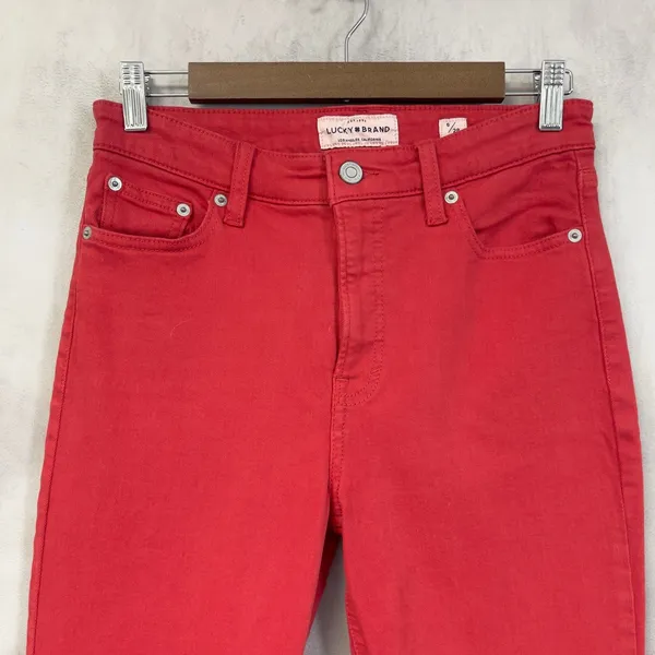 Lucky Brand Bridgette Skinny Jeans Women 6/28 Red‎ Stretch Ankle Indie Minimal - Image 3