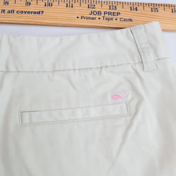 Vineyard Vines Chino Shorts Womens 4 Khaki Tan Low Rise Cotton Stretch Preppy 3" - Image 6