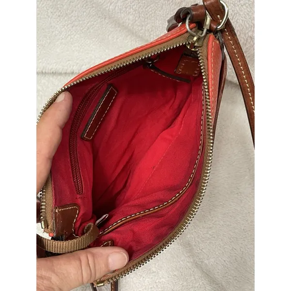 Dooney & Bourke Ginger Pouchette Crossbody Pebble Leather RED/ORANGE - Image 5
