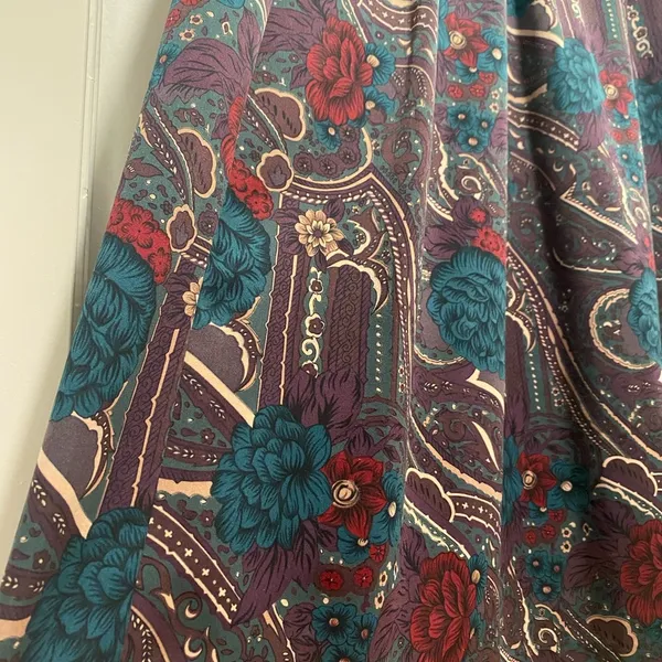 Vintage 1980s/1990s Prophecy By Dark Purple Midi Maxi Floral Skirt M - Image 3