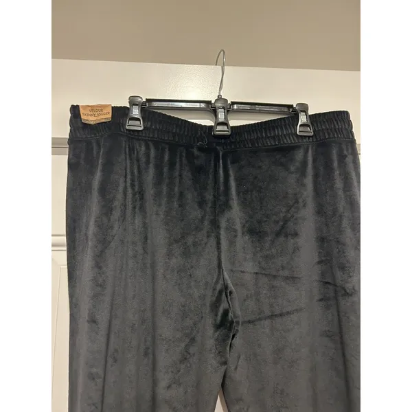 New PINK Victoria’s Secret Women’s Black Velour Jogger Pant Pockets Size XL Cozy - Image 8