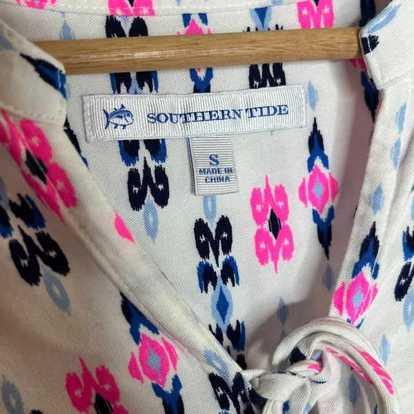 Southern Tide‎ Ikat Tunic Dress Preppy Resort Women Pink Blue Small - Image 2