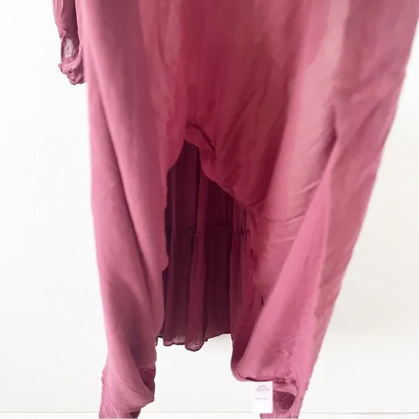 Young Fabulous & Broke Mauve Tiered Boho V Neck Midi Dress XS - Image 4