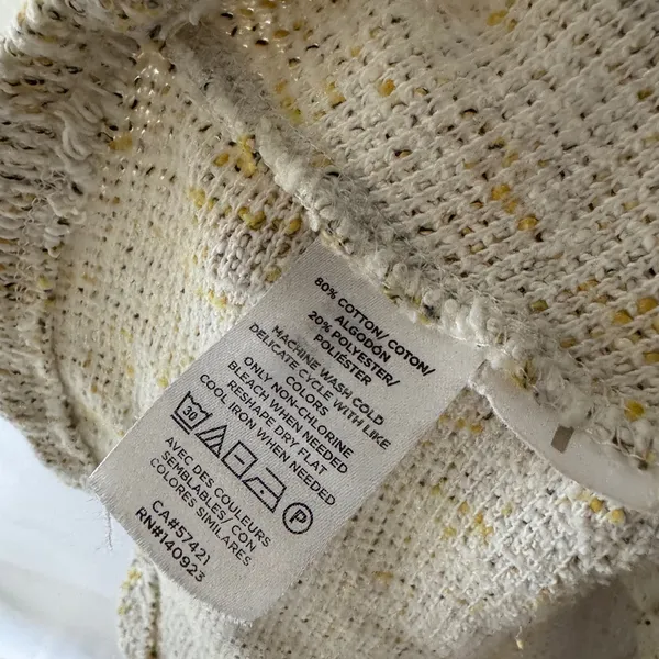 Loft Fit‎ and Flare Mini Tweed Flare Light Yellow Ivory Dress - Image 6