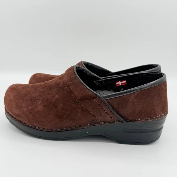 Sanita Original Danish Clogs Brown Nubuck Leather Slip On Mules EU 37 US 6.5 - Image 5