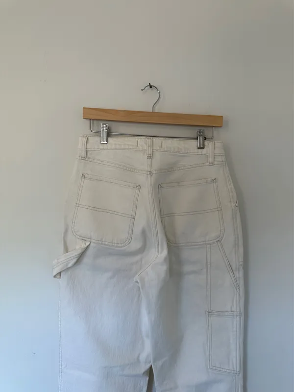 Abercrombie & Fitch The 90s Ultra High Rise Carpenter Jean White - Image 12