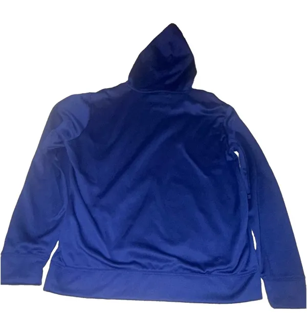 Champion Blue Fleece Pullover Hoodie Logo Drawstring Pockets Men L Regular - Image 4