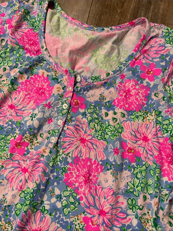 Lilly Pulitzer PJ Knit Henley Top Lil Soiree All Day - Image 6
