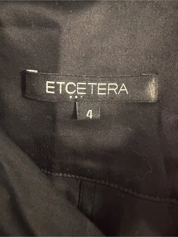Etcetera Black Tailored Button Down Long Sleeve Collared Tunic Shirt Dress Sz 4 - Image 5