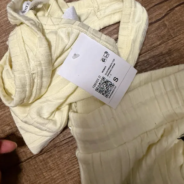 Forever 21 Coquette baby butter yellow lounge set - Image 3